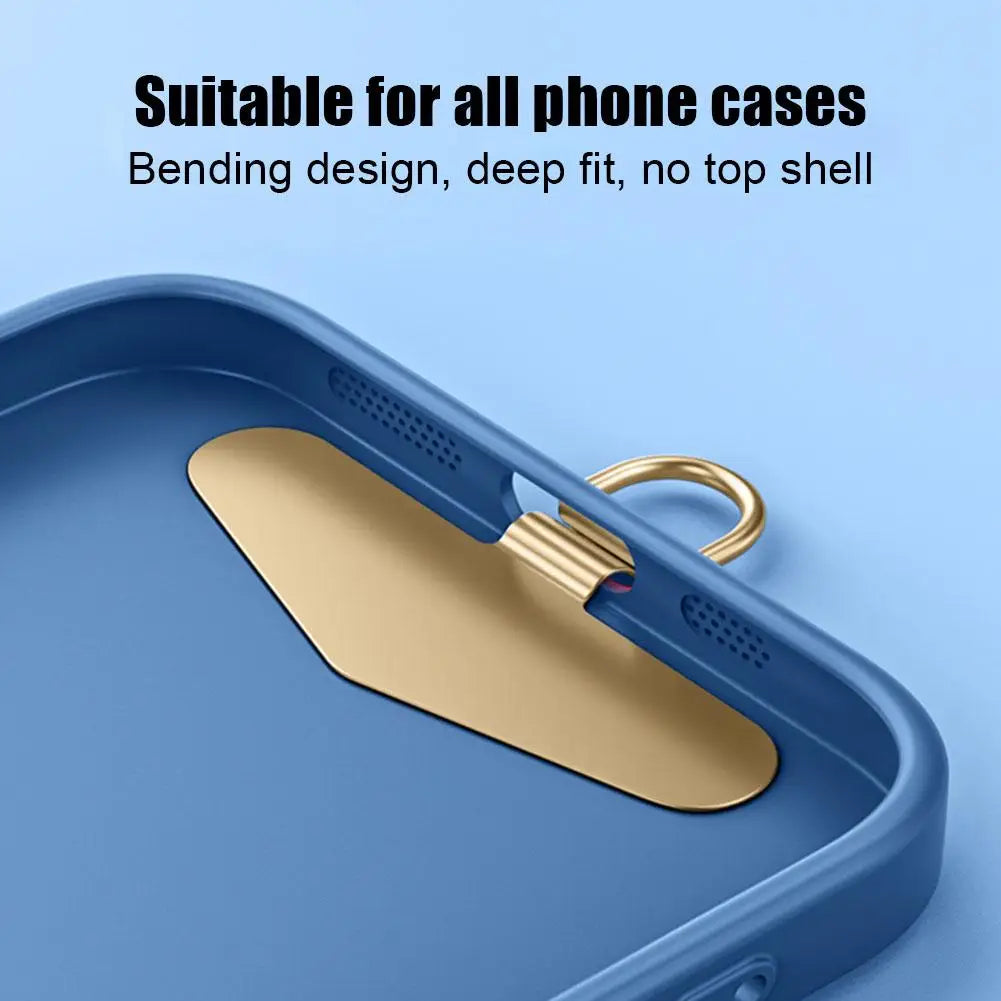 Steel Metal Phone Lanyard Gasket Patch Anti-lost Detachable Mobile Phone Rope Card Clip Strap Hang Cord Tab