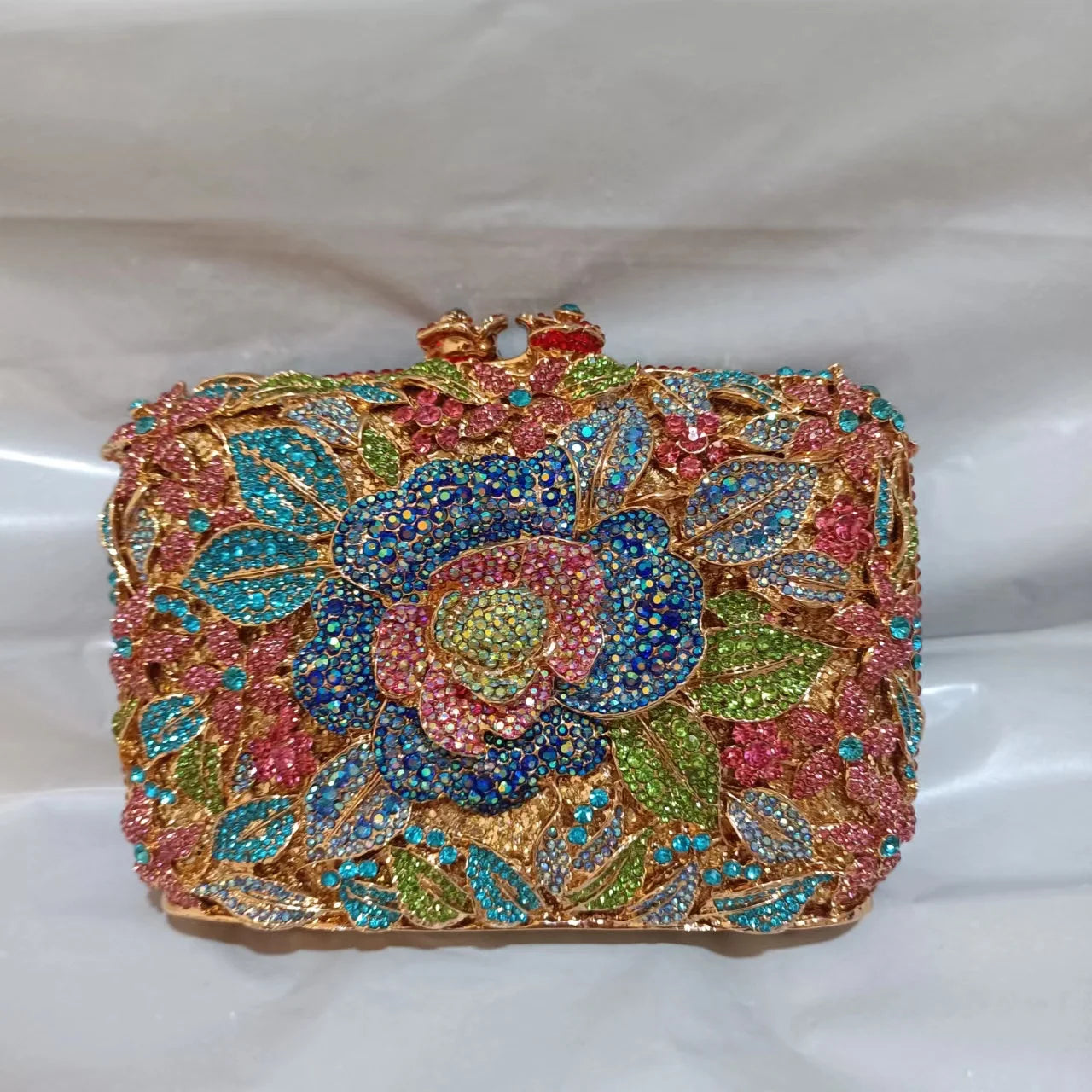 2025 New Arrival Flower Crystal Wedding Bridal Clutch Purse Luxury Designer Women's Dinner Party Cocktail Handbags Diamond Bags