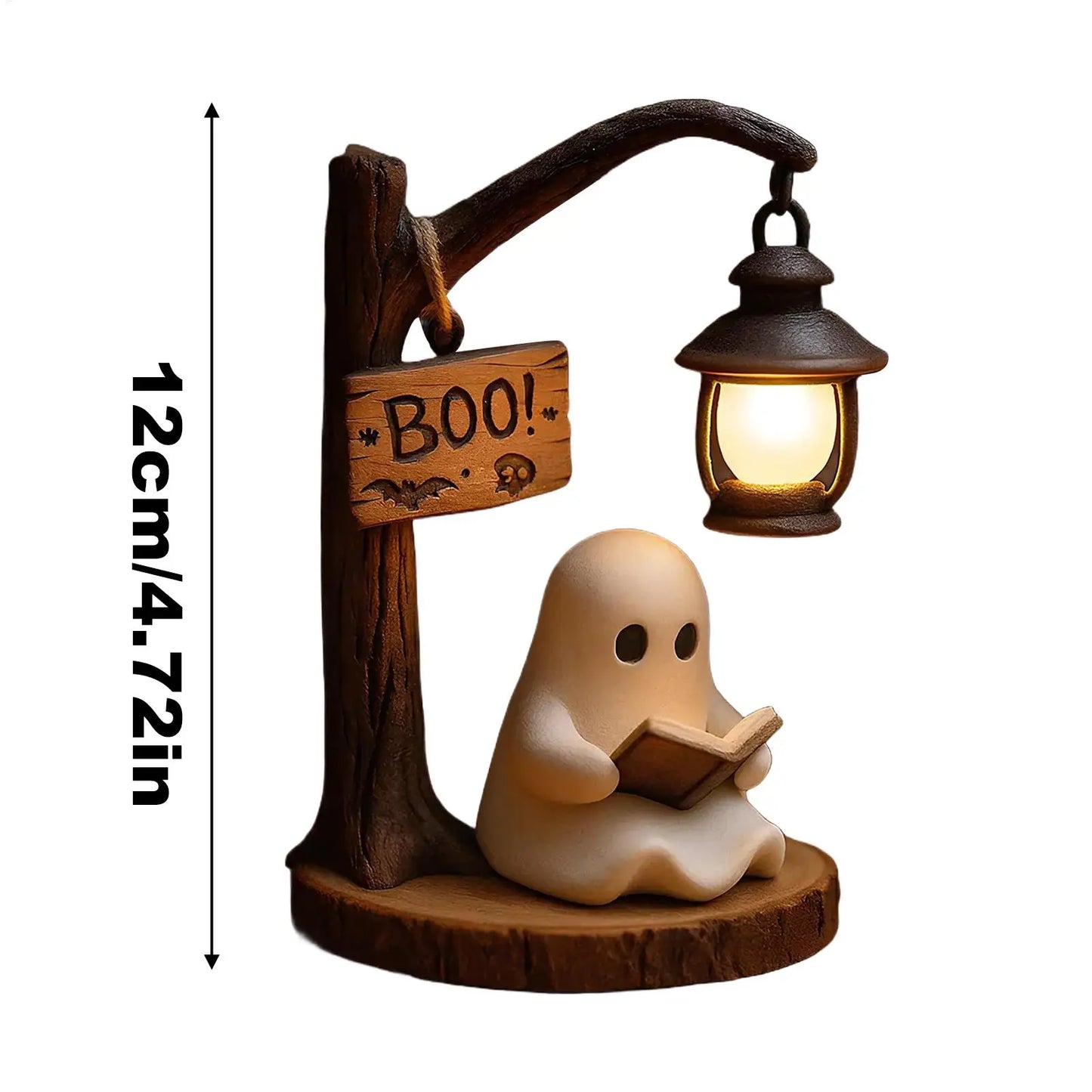 Cute Ghost Reading Lamp 3D LED Night Light Spooky Cute Desk Light for Bedroom Study Halloween Home Decor Book Lovers Gifts