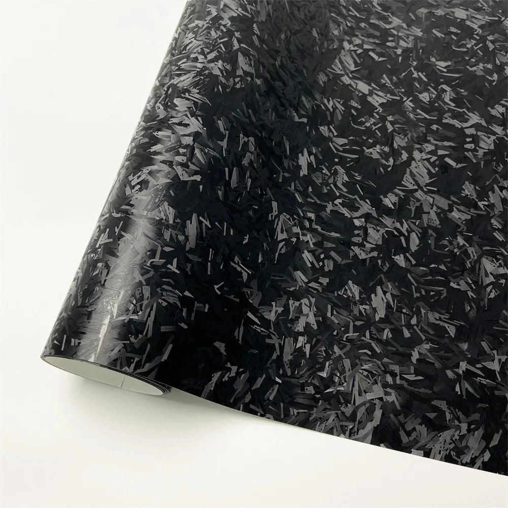 Carbon Fiber Chopped Strand Forged Vinyl Car Wrap Film Auto Modification Sticker Protective Strip Door Sill Side