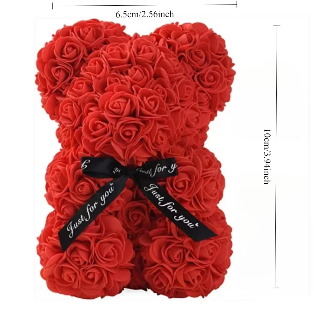 New Artificial Flower Eternal Rose Teddy Bear for Mom Mother's Day Birthday Valentine's Day Anniversary Gifts & Artificial Decor