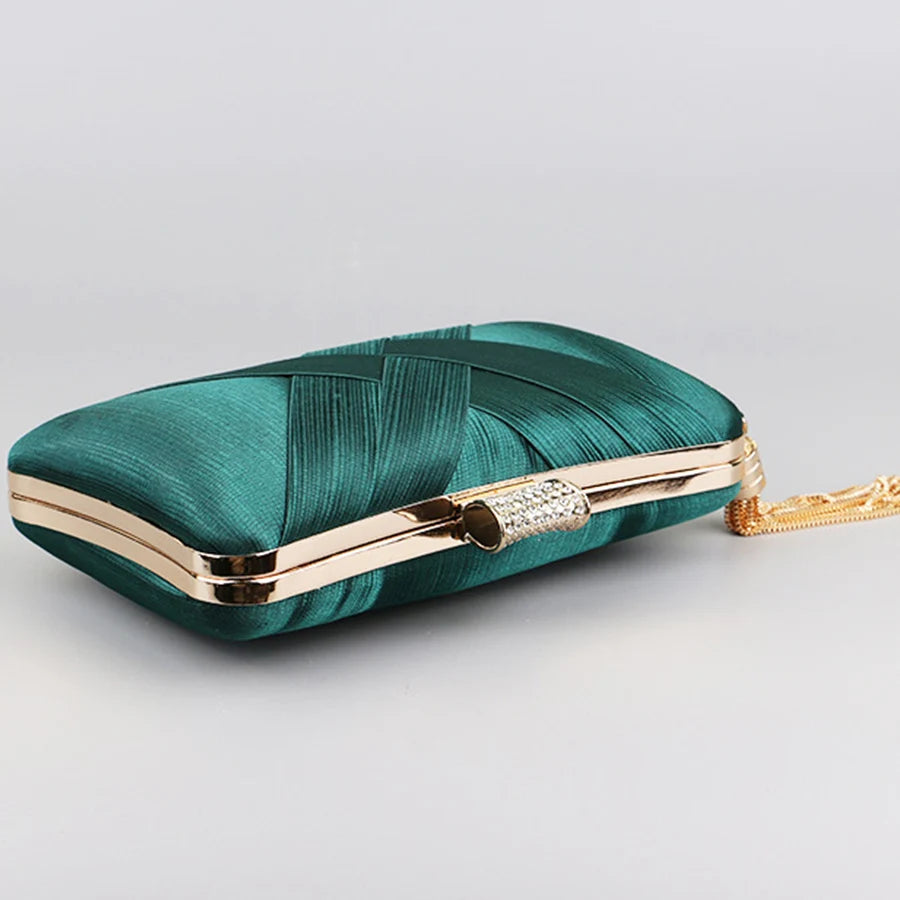 Vintage Fringed Cross Design Women Evening Bags Crystal Handbags Banquet Wedding Bridal Party Clutch Purse Chains Shoulder Bags