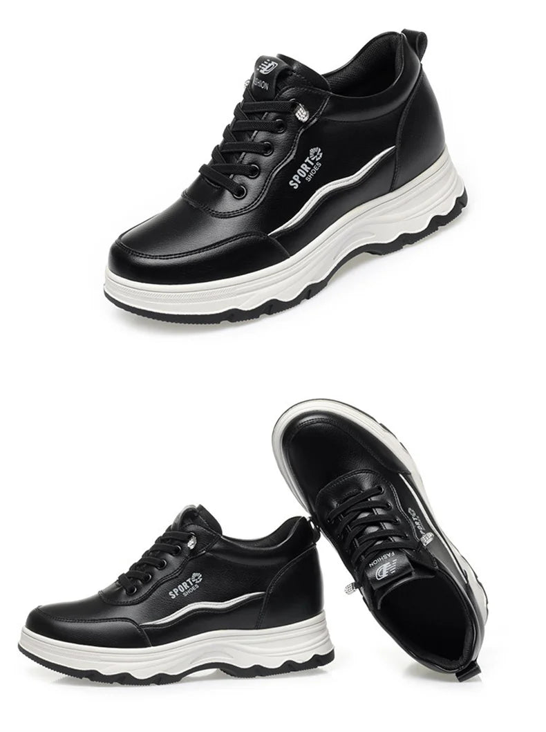 Women Water Proof Solid Comfort Sneakers Breathable Sports Shoes Outdoor Walking Flats Spring Casual Soft Leather Shoes 2024