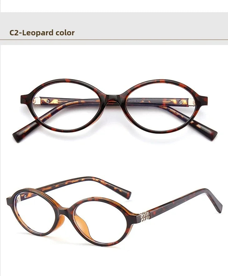 BLMUSA Retro Anti Blue Ray Photochromic Myopia Glasses Women Oval Small Frames Prescription Glasses Pop Classic Reading Glasses