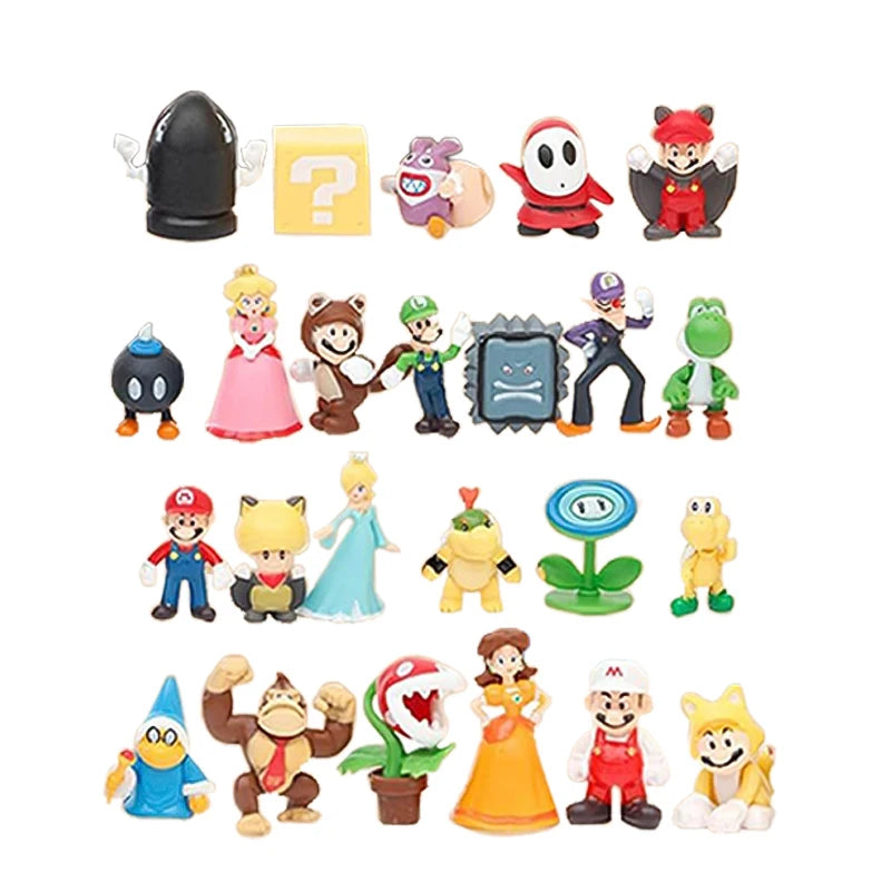 24pcs/Set Super Mario Advent Calendar Anime Action Figure PVC Model Dolls Christmas Calendar Toys For Children
