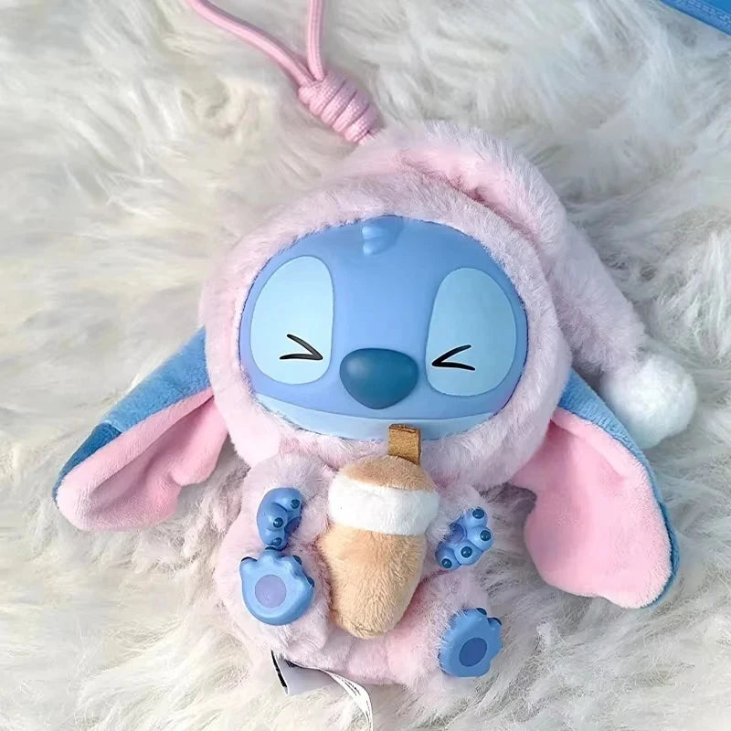 Disney New Stitch Eat Some Thing Before Sleep Series Vinyl Blind Box Bag Pendant Cute Plush Doll Mystery Box Toy Surprise Gifts