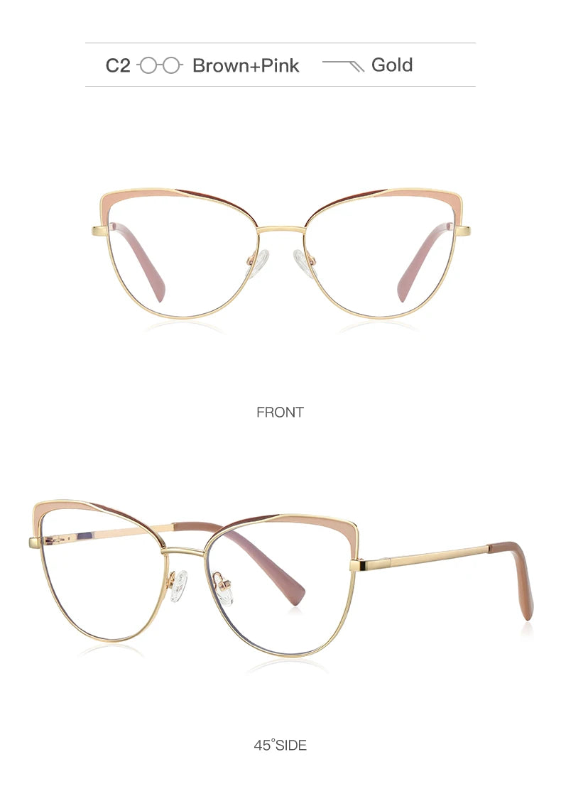 JMISUS New Women Cat Eyes Photochromic Reading Glasses Design Butterfly Frame Customized Prescription Anti-blue Ray Eyewear