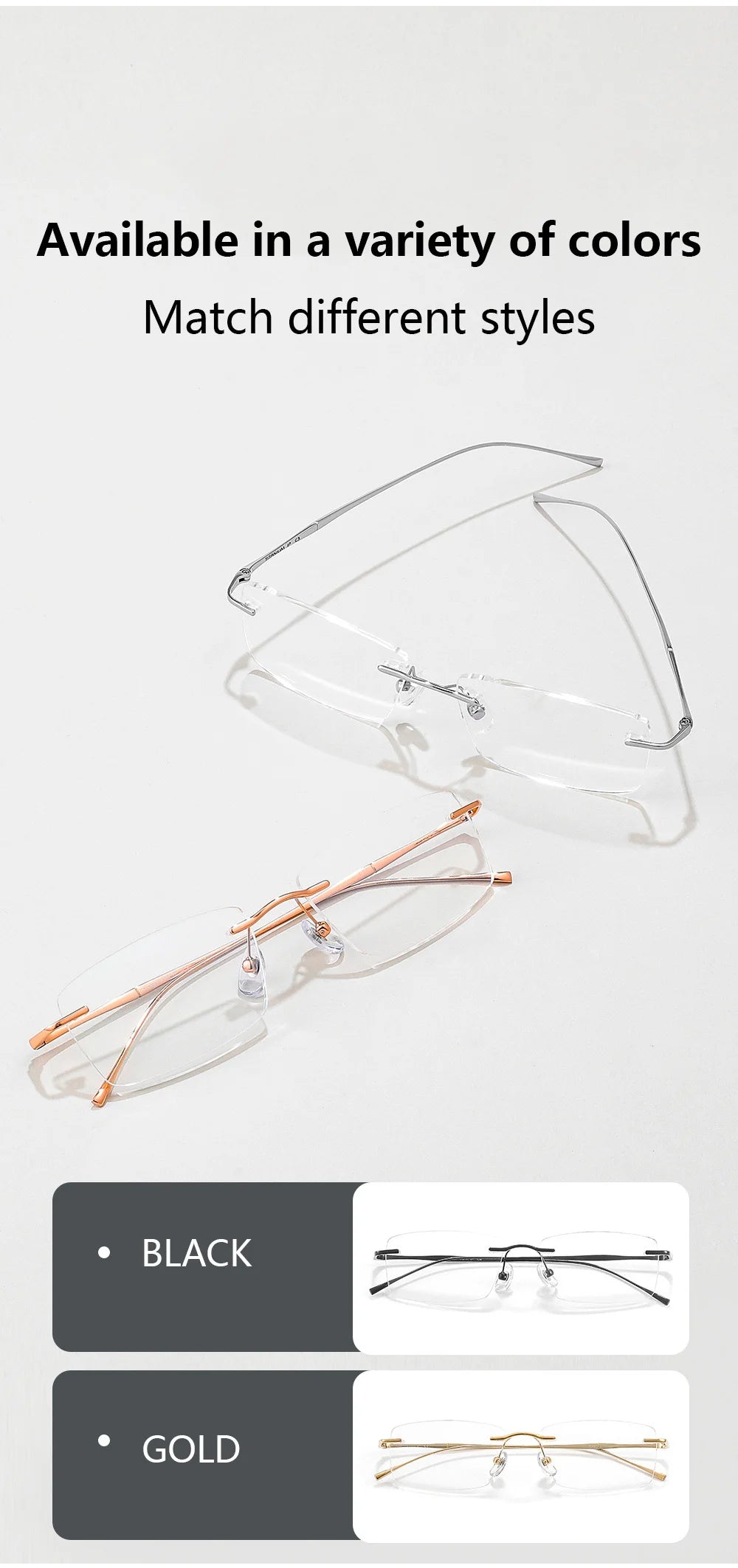 Pure Titanium Glasses Anti Blue Light Men's Eyeglasses Frames Luxury Brands Rimless Glasses Women Pure Titanium Computer Lenses