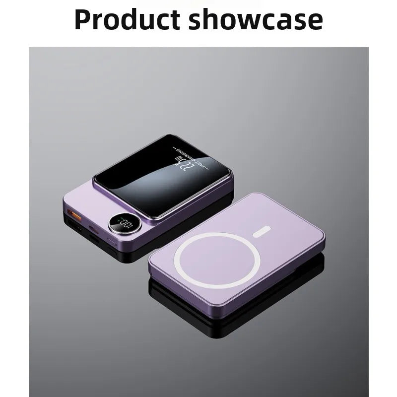 JZD 10000mAh Ultra-thin and Compact Magnetic Wireless Power Bank with 22.5W Magsafe Fast Charging Mobile Power Source