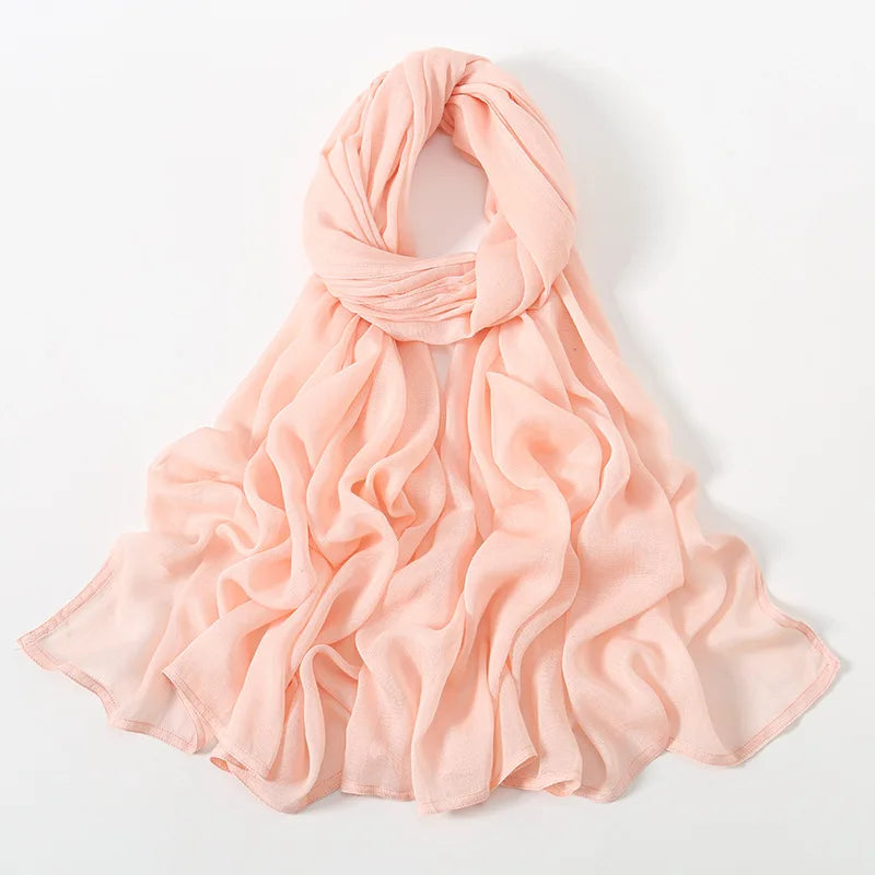 90*185cm Big Size Women Gradient Color Cotton Rayon Hijab Scarf Lady High Quality Wraps Shawls Muslim Headband Islamic Scarves