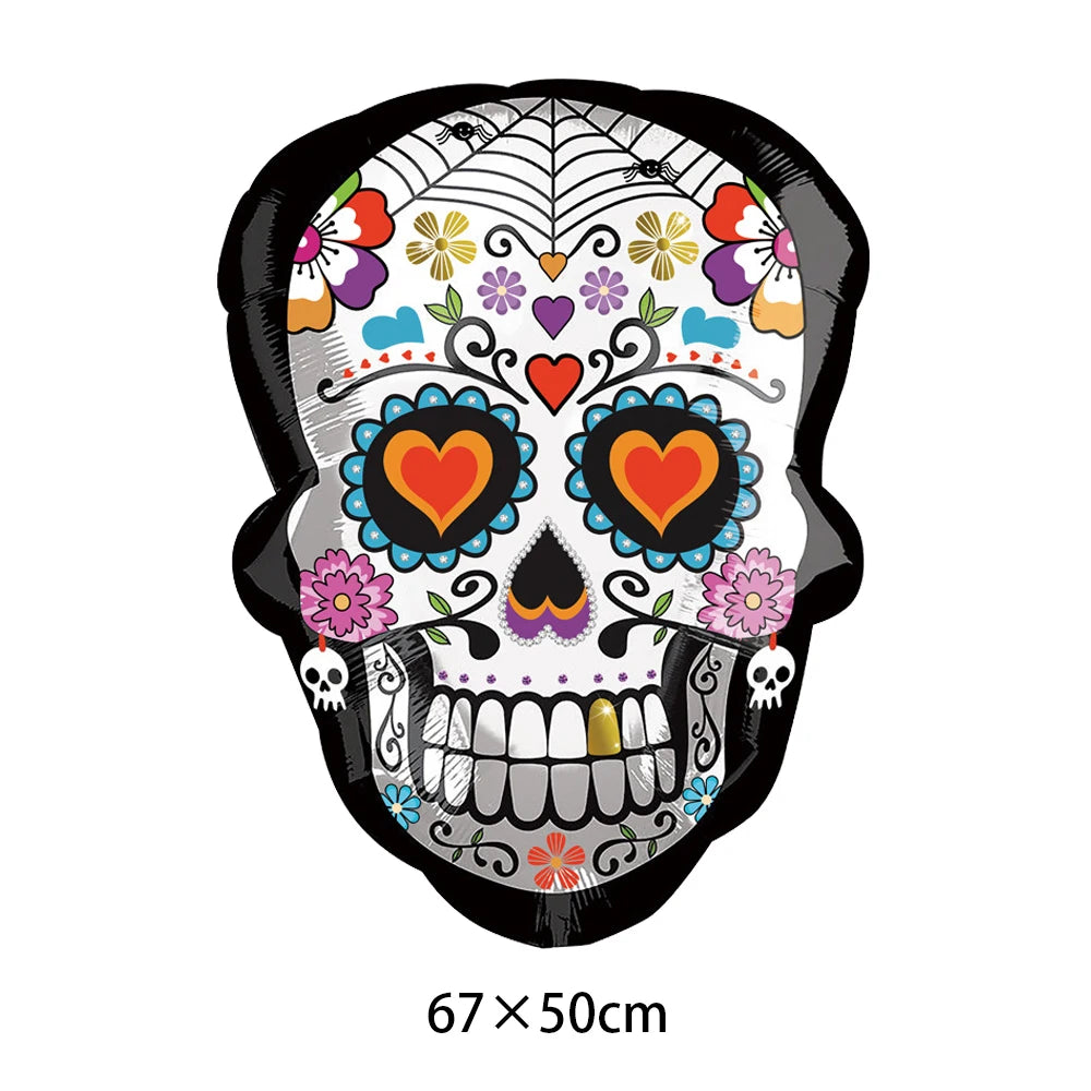 Mexico Day of the Dead Theme Party Hanging Decor Skull Banner Spiral Swirl Halloween Party Decoration Supplies