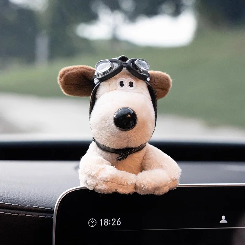 Plush cute puppy clutch decoration car turn signal switch decoration wiper  pendant, bike bicycle, electric bicycle pendant