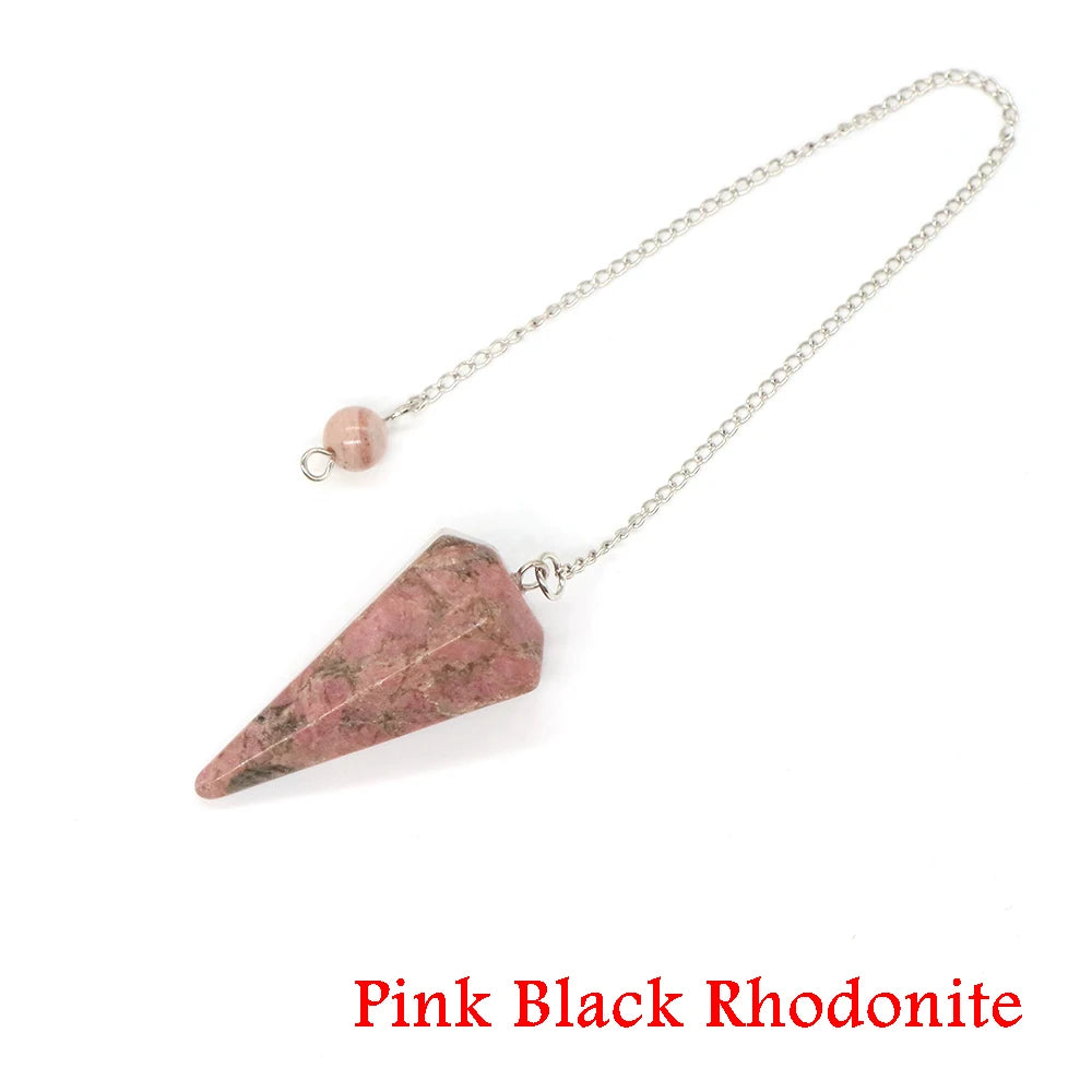 Healing Crystal Pendulum Divination Dowsing 7 Chakra Quartz Pendulums Natural Gemstone Reiki Wicca Spiritual Pendant Pendulos
