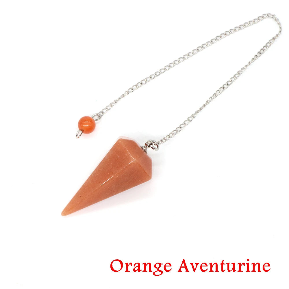 Healing Crystal Pendulum Divination Dowsing 7 Chakra Quartz Pendulums Natural Gemstone Reiki Wicca Spiritual Pendant Pendulos
