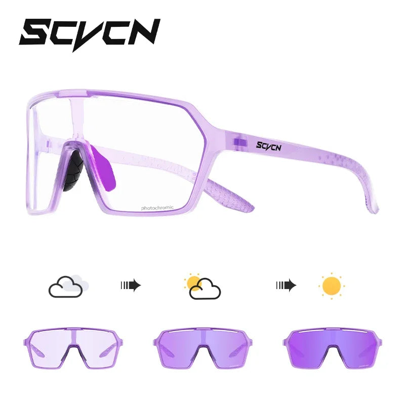 SCVCN Hot Photochromic Cycling Sunglasses MTB Glasses Outdoor Bike Cycling UV400 Eyewear Men Women Bicycle Sports Hiking Glasses