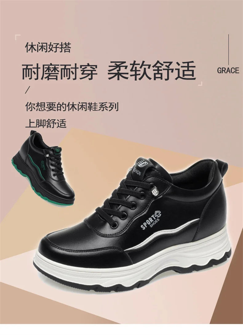Women Water Proof Solid Comfort Sneakers Breathable Sports Shoes Outdoor Walking Flats Spring Casual Soft Leather Shoes 2024