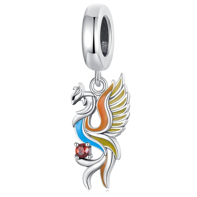 WOSTU 925 Sterling Silver Animal Cat Charm Pendant Heart Family Ladybug Bee Beads Fit Original Bracelet DIY Jewelry For Women