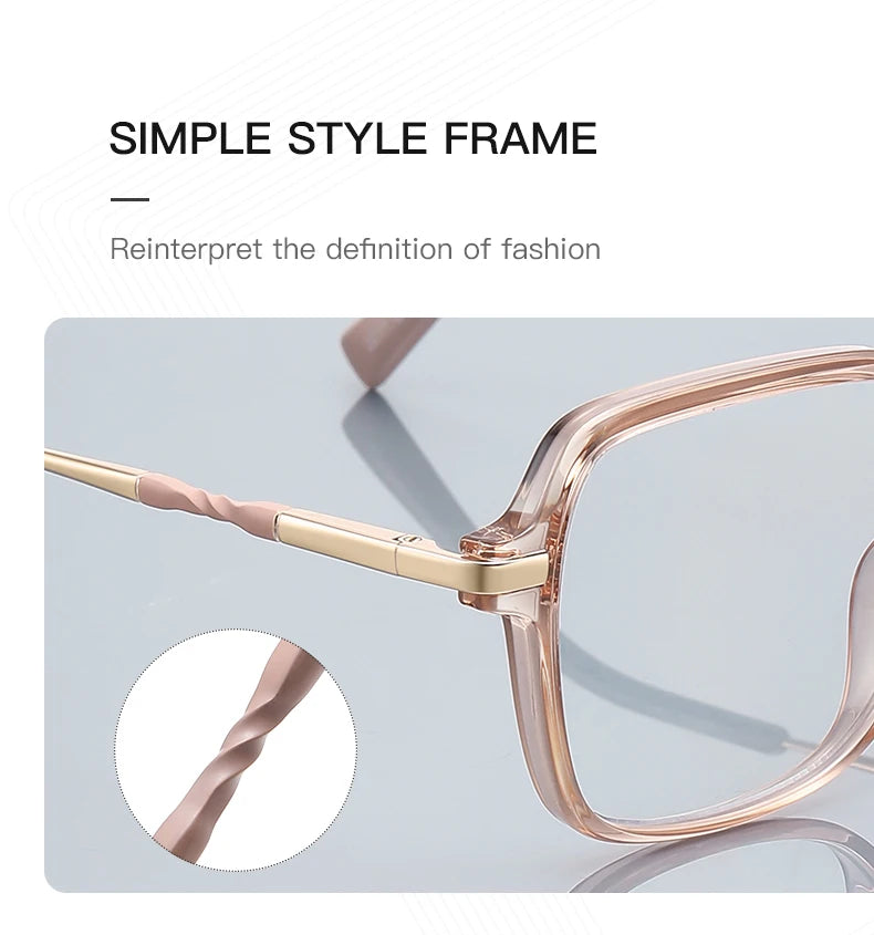 CLLOIO Premium Polygonal Customized Reading Glasses Women's Fashion Myopia Glasses Blue Light Blocking Prescription Eyeglasses