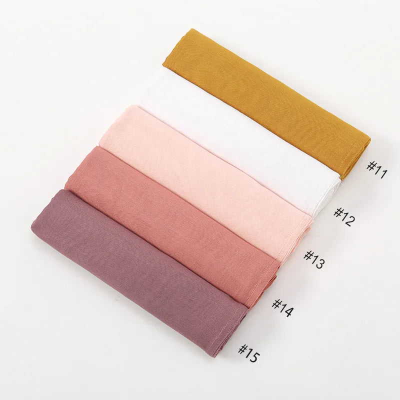 29 Colors 180*95cm Ramadan Women Broad Edge Solid Cotton Rayon Hijab Scarf Lady Wraps Shawls Muslim Headband Islamic Scarves