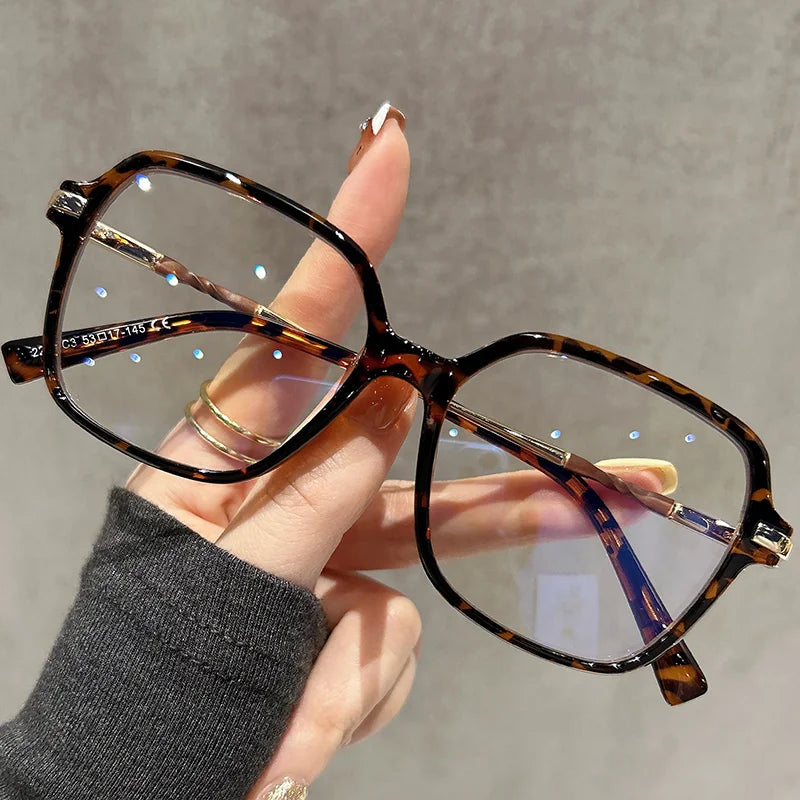 CLLOIO Premium Polygonal Customized Reading Glasses Women's Fashion Myopia Glasses Blue Light Blocking Prescription Eyeglasses