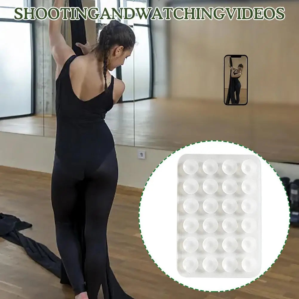 1/5/10pcs Transparent Suction Cup Silicone Phone Backed Sticker 24 Suckers Single-sided Sticky Suction Cup Mobile Phone Holder