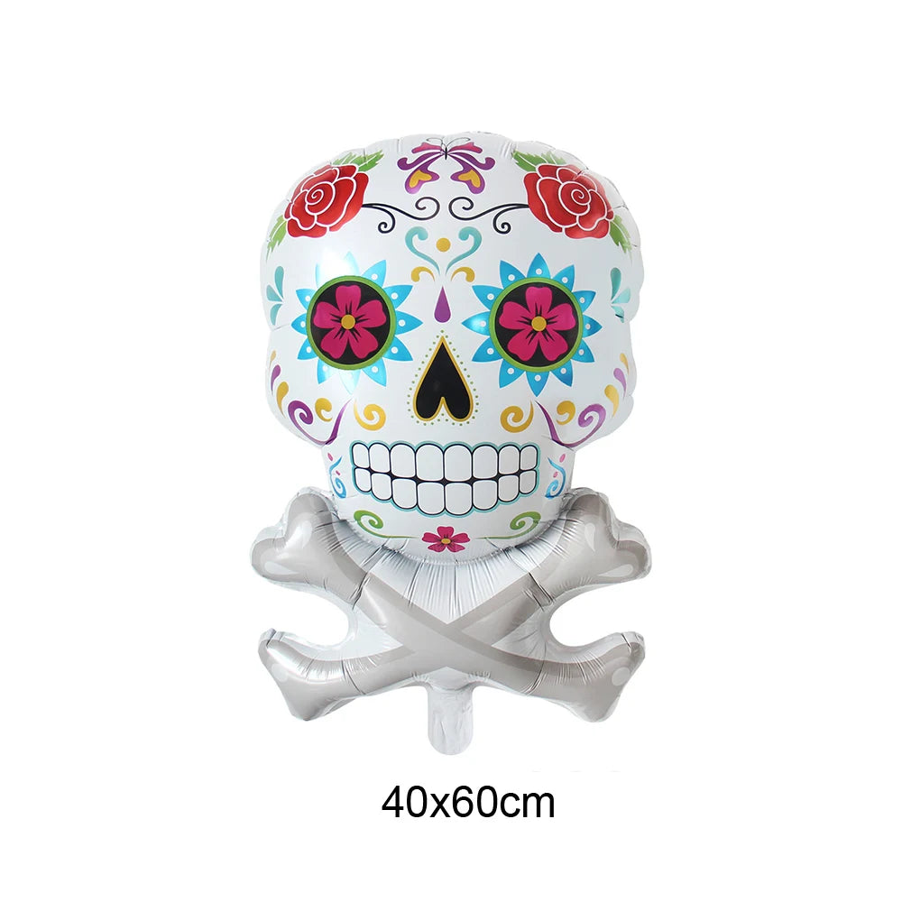 Mexico Day of the Dead Theme Party Hanging Decor Skull Banner Spiral Swirl Halloween Party Decoration Supplies