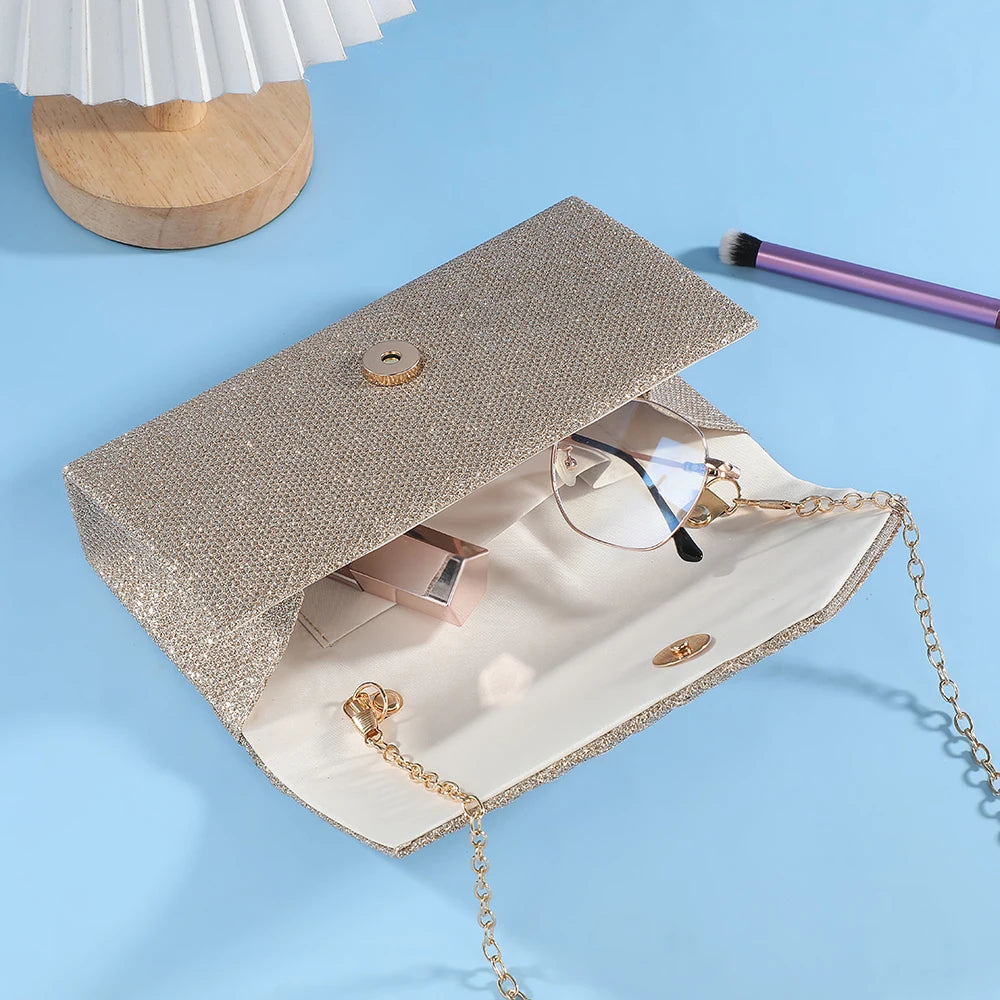 Luxury Glitter Women's Evening Clutch Bag Envelope Bridal Party Purse Valentine Wedding Dinner Handbag for Ladies