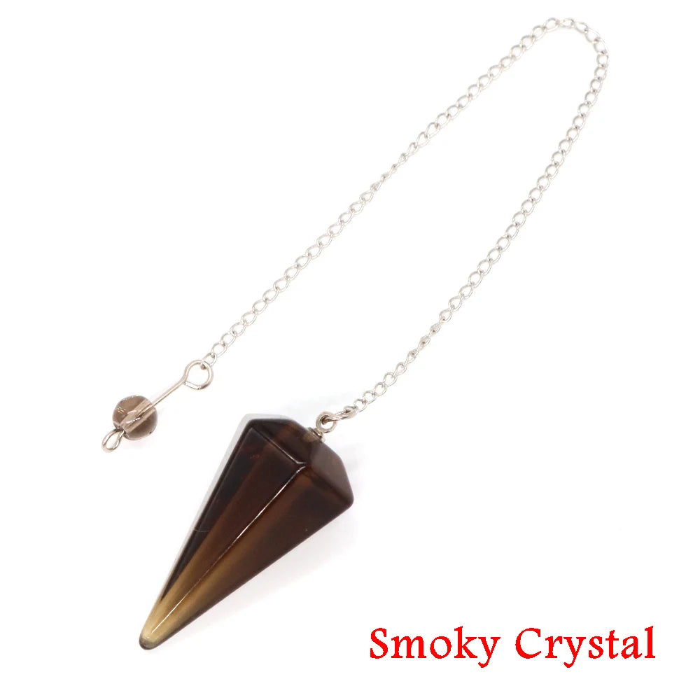 Healing Crystal Pendulum Divination Dowsing 7 Chakra Quartz Pendulums Natural Gemstone Reiki Wicca Spiritual Pendant Pendulos