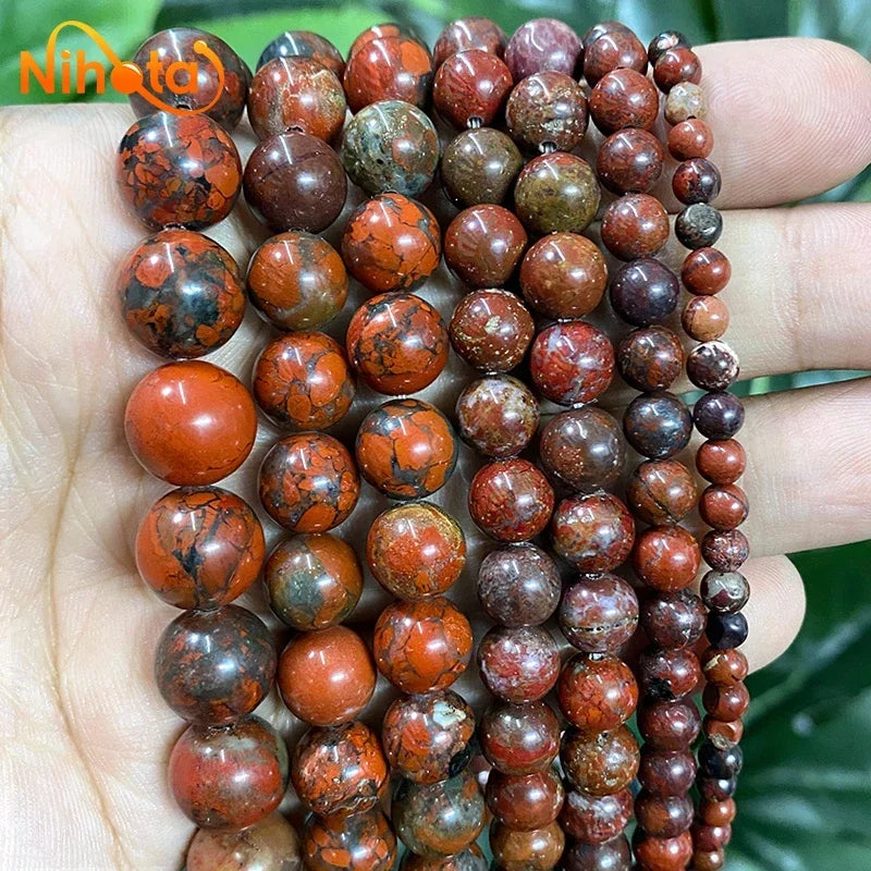 Natural Stone Beads Jaspers Amazonite Turquoises Agates Round Beads for Jewelry Making Diy Bracelet Earrings 4/6/8/10/12mm