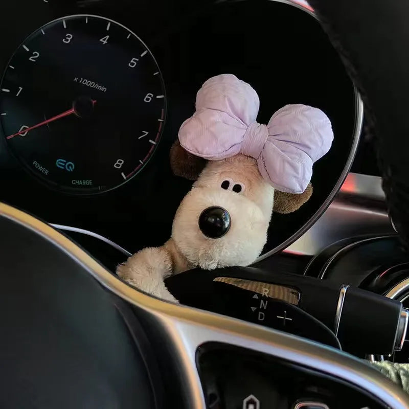 Plush cute puppy clutch decoration car turn signal switch decoration wiper  pendant, bike bicycle, electric bicycle pendant