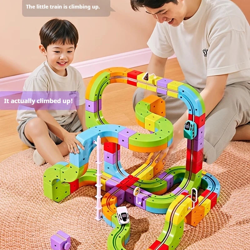 2025 Latest Educational Toys 59/118pcs Assembly Magic Track Train Set Children'S Toys Non-Remote Control Rail Car Gift Box