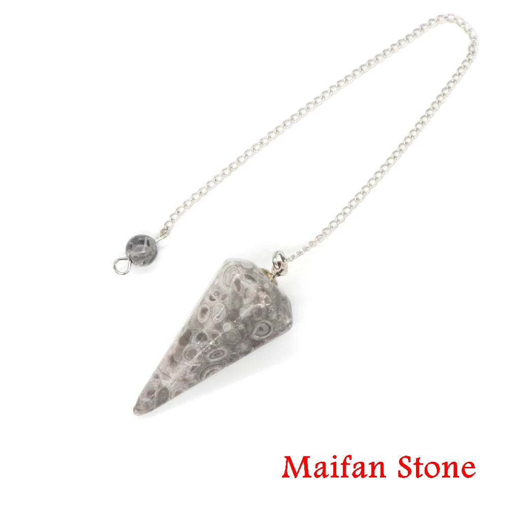 Healing Crystal Pendulum Divination Dowsing 7 Chakra Quartz Pendulums Natural Gemstone Reiki Wicca Spiritual Pendant Pendulos