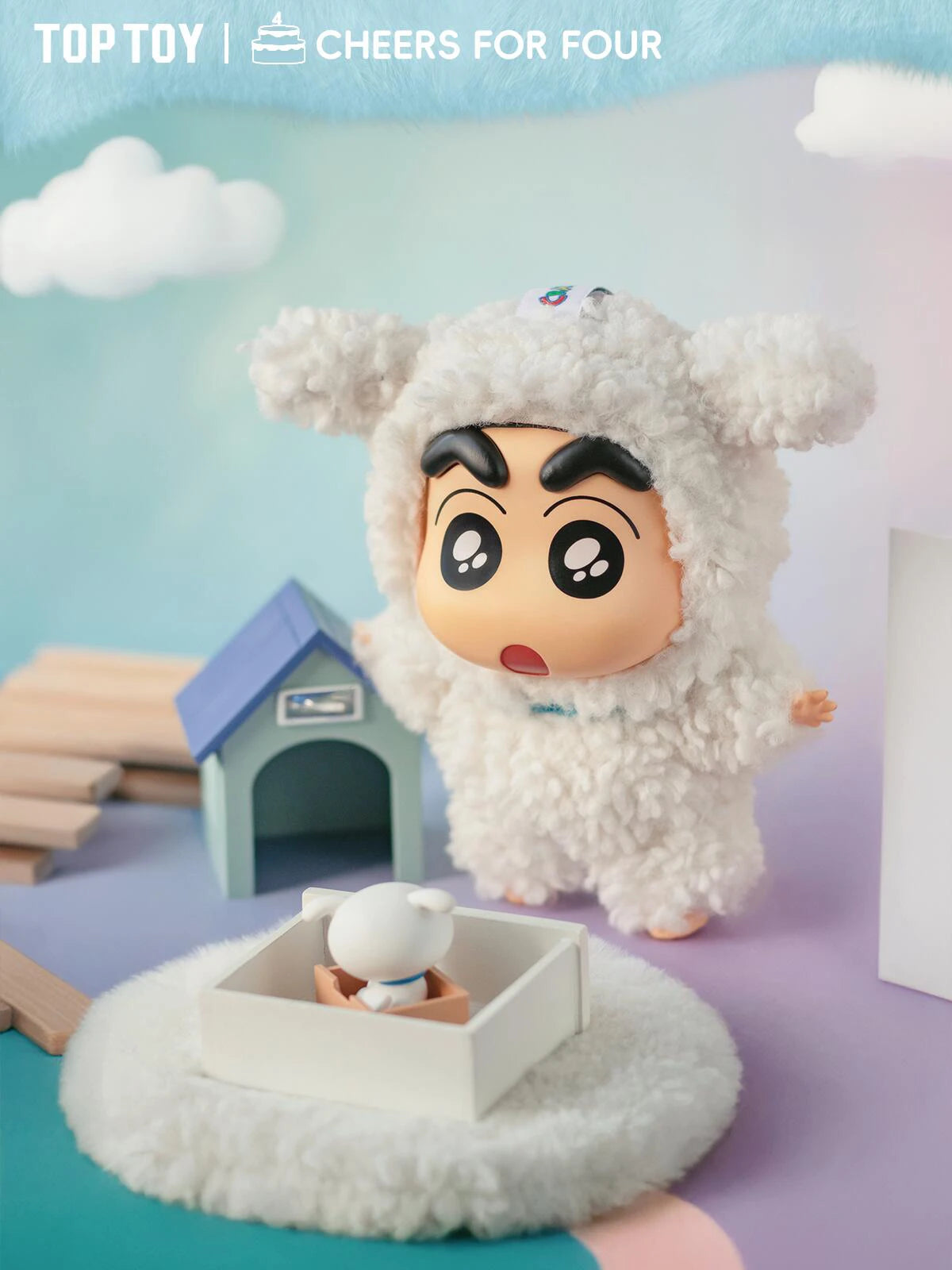 TOP TOY Crayon Shinchan Dressing Party Series Mystery Box Vinyl Wool Anime Figure Custom Collectible Toy Ornament Birthday Gift