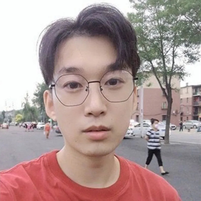 Fashion Ultra-Light Polygon Frame Anti-blue Light Glasses Unisex Reading Eyewear UV400 Shades Flat Mirror Eyeglasses