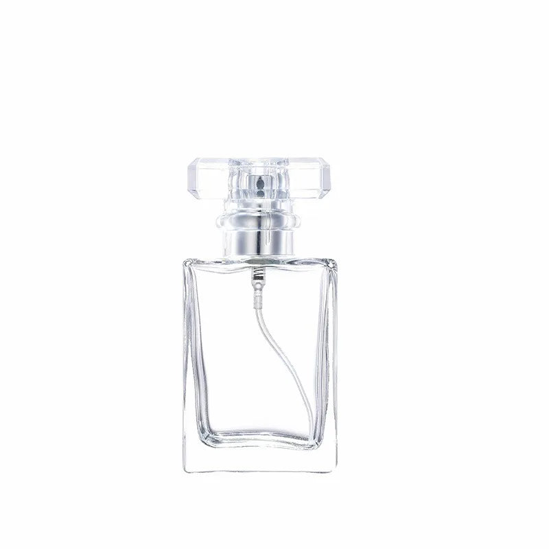 30ml 50ml 100ml Travel Pocket Glass Spray Bottles Transparent Black Perfume Containers Empty Mist Spray Bottle