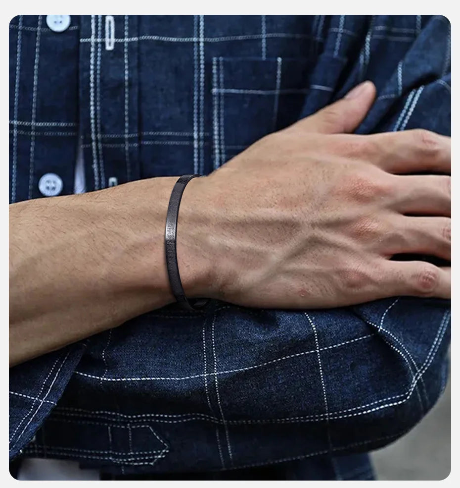 Vnox Ayatul Kursi Sutra Men Cuff Bracelet Stainless Steel Personality Islamic Muslim Calligraphy Arabic God Messenger Jewelry