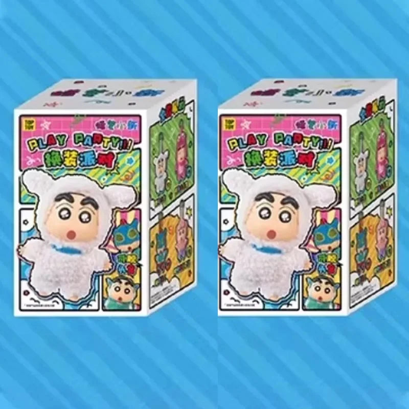 TOP TOY Crayon Shinchan Dressing Party Series Mystery Box Vinyl Wool Anime Figure Custom Collectible Toy Ornament Birthday Gift