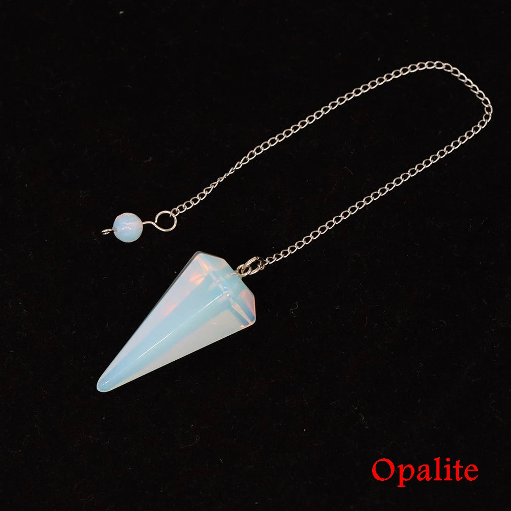 Healing Crystal Pendulum Divination Dowsing 7 Chakra Quartz Pendulums Natural Gemstone Reiki Wicca Spiritual Pendant Pendulos