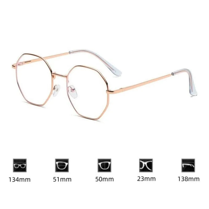 Fashion Ultra-Light Polygon Frame Anti-blue Light Glasses Unisex Reading Eyewear UV400 Shades Flat Mirror Eyeglasses