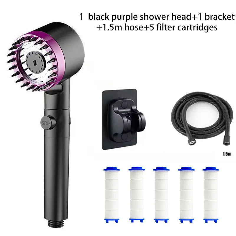 Four modes shower filter head massage showerhead replete for shower knobs bathroom accessories heads showers parts fixture home