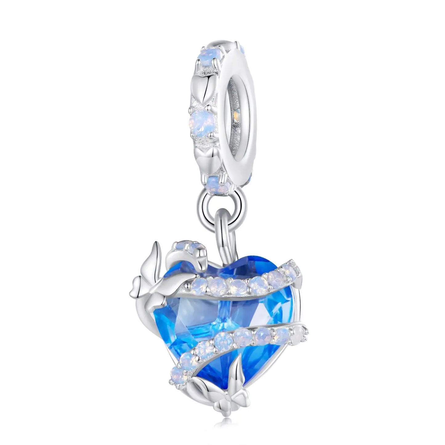 WOSTU 925 Sterling Silver Animal Cat Charm Pendant Heart Family Ladybug Bee Beads Fit Original Bracelet DIY Jewelry For Women