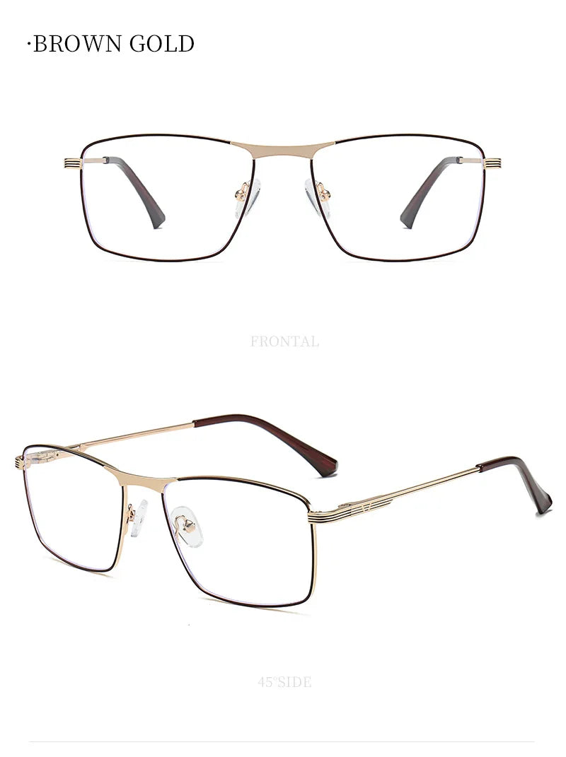 JMISUS 2025 Fashion Alloy Square Prescription Glasses Man Anti-Blue Light/Photochromic Myopia Eyewear Optical Eyeglasses