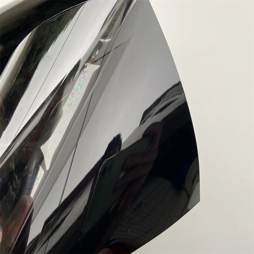 PET Glossy Black Vinyl Car Wrap Chrome Out Set Film Stickers Foil Air Release For Vehicle Roof Wing Pillar Motorcycle Tank