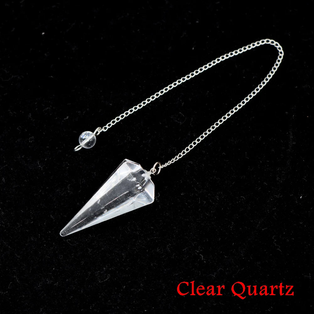 Healing Crystal Pendulum Divination Dowsing 7 Chakra Quartz Pendulums Natural Gemstone Reiki Wicca Spiritual Pendant Pendulos