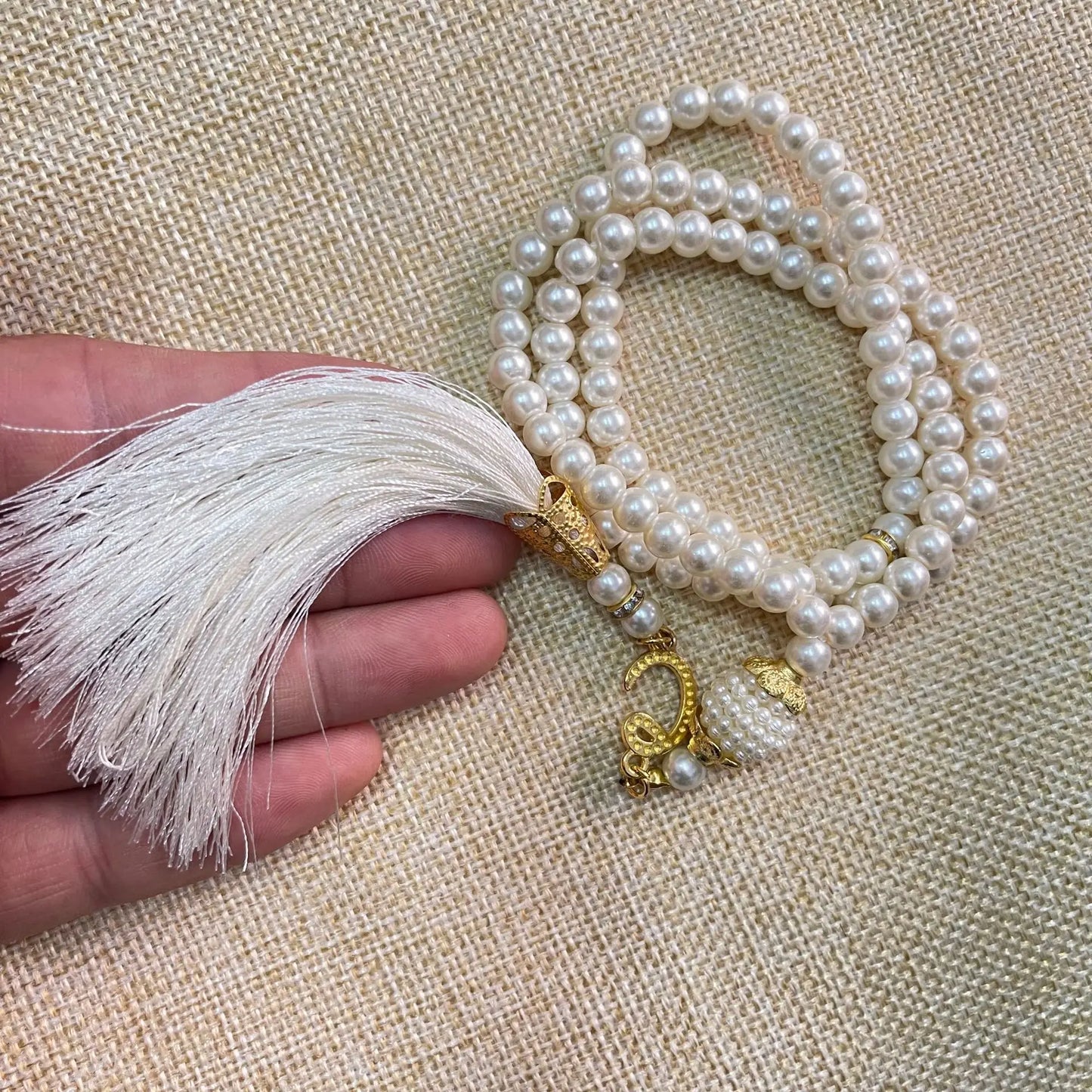 6mm 99pcs Glass Pearls Tassel Turkish Style Muslim Rosary Islamic Prayer Beads Bracelet For Women Jewelry Accessories Gift