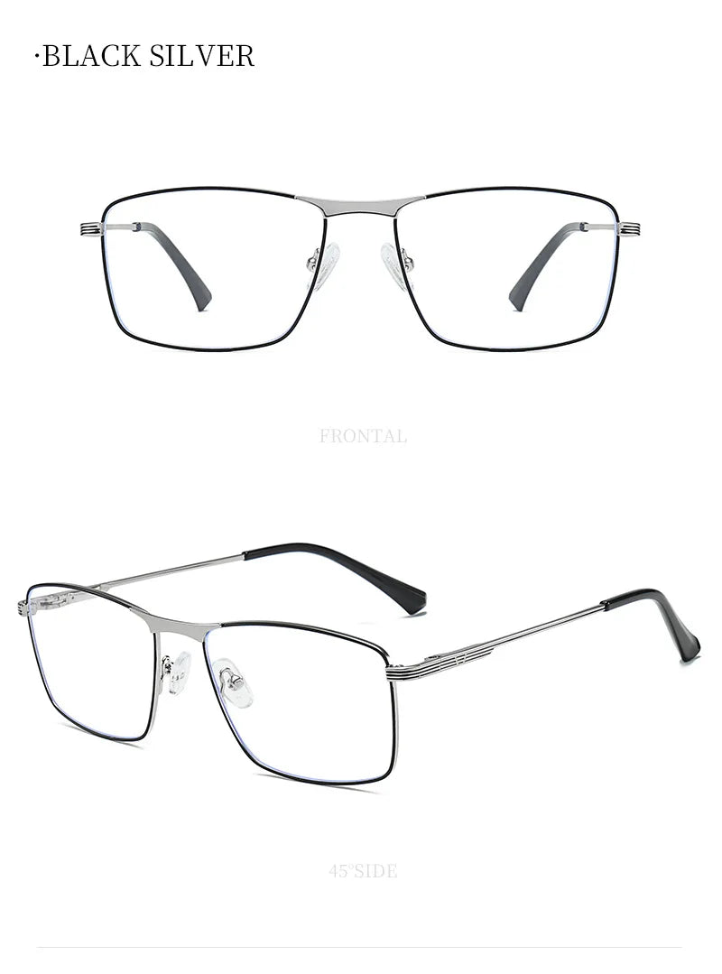 JMISUS 2025 Fashion Alloy Square Prescription Glasses Man Anti-Blue Light/Photochromic Myopia Eyewear Optical Eyeglasses