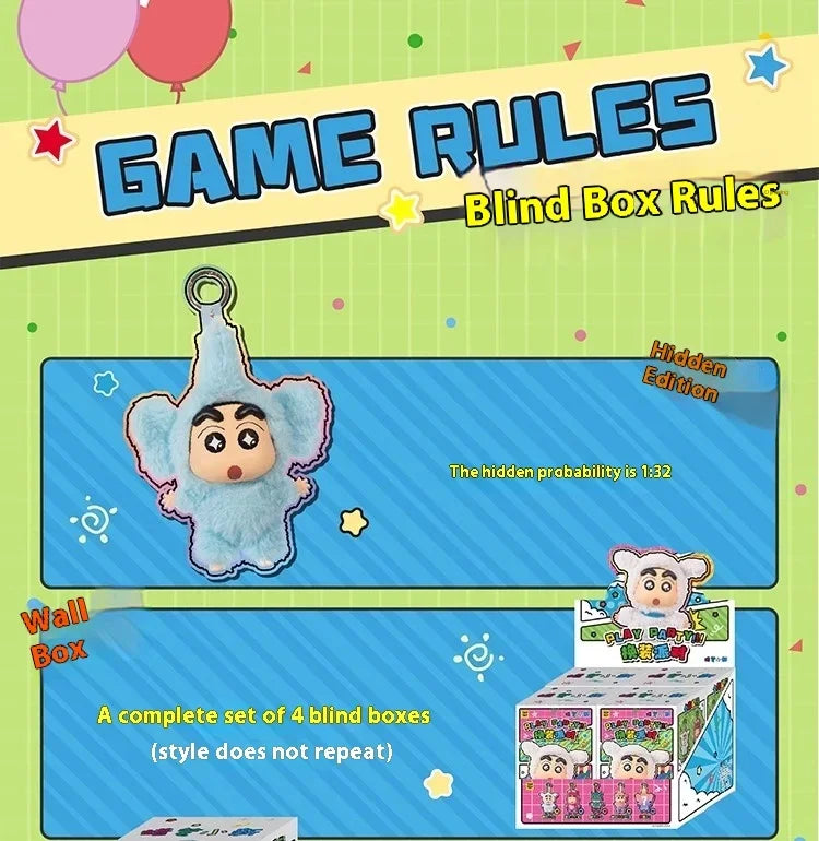 TOP TOY Crayon Shinchan Dressing Party Series Mystery Box Vinyl Wool Anime Figure Custom Collectible Toy Ornament Birthday Gift