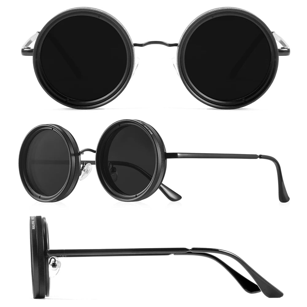 CRIXALIS Adjustable Tint Sunglasses Men 1-9 Gears Round Polarized Glasses Women with ND Filter Lens Beach Shady Fishing Driving