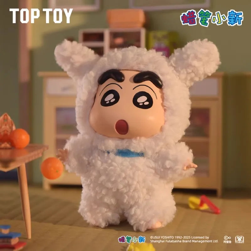 TOP TOY Crayon Shinchan Dressing Party Series Mystery Box Vinyl Wool Anime Figure Custom Collectible Toy Ornament Birthday Gift