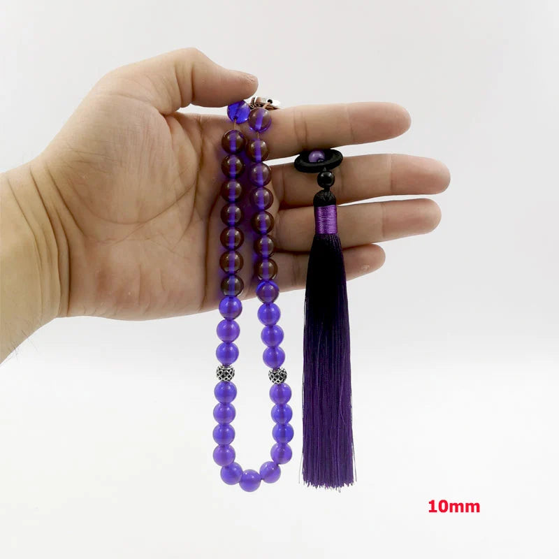 ALBASHAN Tasbih Purple Resin 33 45 66 99 Beads Bracelet Muslim Rosary Gradient Tassel Misbaha Islamic Bracelet Muslim Prayer Bea